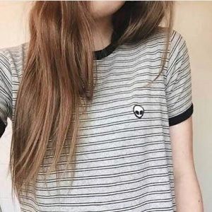 J GALT / BRANDY STRIPED ALIEN TEE